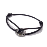 Stainless Steel Metal Buckle Couple Bracelets Multicolor Rope Jewelry