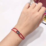 Stainless Steel Metal Buckle Couple Bracelets Multicolor Rope Jewelry