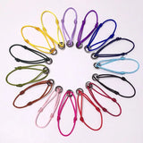 Stainless Steel Metal Buckle Couple Bracelets Multicolor Rope Jewelry