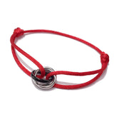 Stainless Steel Metal Buckle Couple Bracelets Multicolor Rope Jewelry
