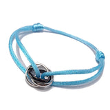Stainless Steel Metal Buckle Couple Bracelets Multicolor Rope Jewelry