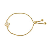 Stainless Steel Bracelet A-Z Initial Letter Clover Bracelet for Women
