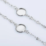 Stainless Steel Bracelet Base Settings Star link chain round bezel tray