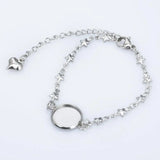 Stainless Steel Bracelet Base Settings Star link chain round bezel tray