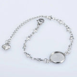 Stainless Steel Bracelet Base Settings Star link chain round bezel tray