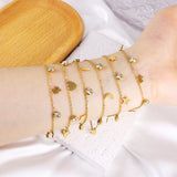 Stainless Steel CZ Animal Cross Pendant Bangle Women Jewelry