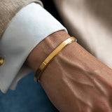 Men's Stainless Steel Cuff Bracelet Geometric Design Jewelry