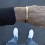Men's Stainless Steel Cuff Bracelet Geometric Design Jewelry
