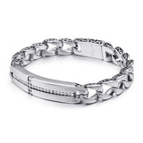 Men's Retro Titanium Steel Cross Stone Bracelet