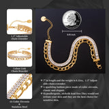 Double Chain CZ Stainless Steel Bracelet for Women Men