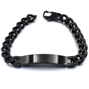Men's Stainless Steel Link Chain Bracelet ID Bangle Cuban Jewelry
