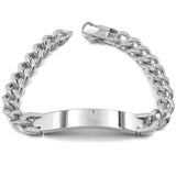 Men's Stainless Steel Link Chain Bracelet ID Bangle Cuban Jewelry