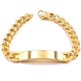 Men's Stainless Steel Link Chain Bracelet ID Bangle Cuban Jewelry