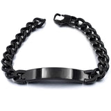 Men's Stainless Steel Link Chain Bracelet ID Bangle Cuban Jewelry