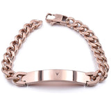 Men's Stainless Steel Link Chain Bracelet ID Bangle Cuban Jewelry