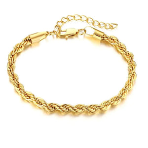 Stainless Steel Braided Rope Chain Bracelet 16cm with 5cm Extender