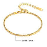 Stainless Steel Braided Rope Chain Bracelet 16cm with 5cm Extender
