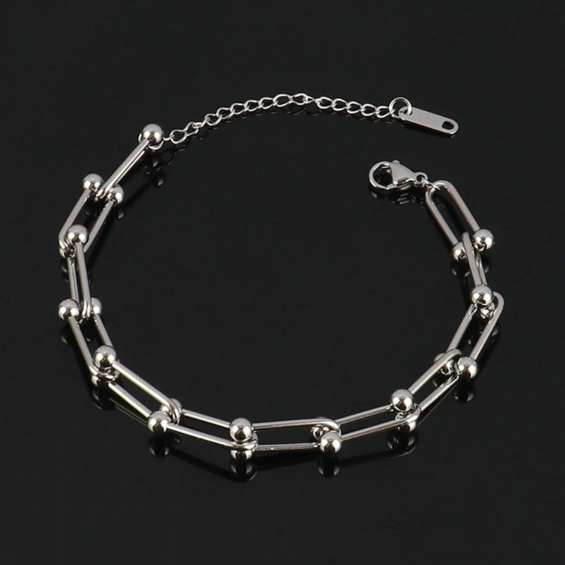 Women's Stainless Steel Chain Bracelet Vintage Party Jewelry