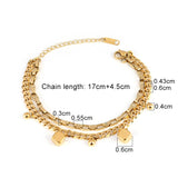 Stainless Steel Bracelet Geometric Punk Bead Charms Chain Bracelet