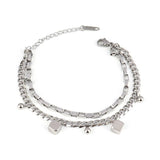 Stainless Steel Bracelet Geometric Punk Bead Charms Chain Bracelet