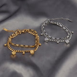 Stainless Steel Bracelet Geometric Punk Bead Charms Chain Bracelet