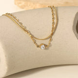 Stainless Steel Golden Double Chain Bracelet Jewelry Gift