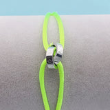 Stainless Steel LOVE Ribbon Lace Up Chain Bracelet for Women