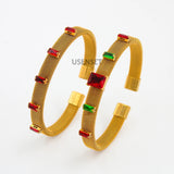Stainless Steel Bracelet Crown Crystals Love Bangles for Women