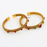 Stainless Steel Bracelet Crown Crystals Love Bangles for Women