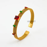 Stainless Steel Bracelet Crown Crystals Love Bangles for Women
