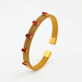 Stainless Steel Bracelet Crown Crystals Love Bangles for Women