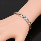 Men's Gun/Gold 9MM Stainless Steel Bracelet Rock Pulseira Masculina