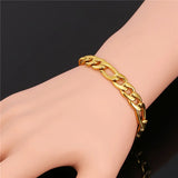 Men's Gun/Gold 9MM Stainless Steel Bracelet Rock Pulseira Masculina