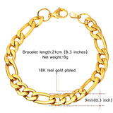 Men's Gun/Gold 9MM Stainless Steel Bracelet Rock Pulseira Masculina