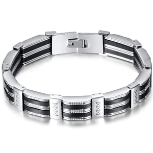 Stainless Steel Bracelet Rudder Silicone Link Insert Wristband