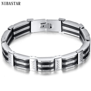 Stainless Steel Bracelet Rudder Silicone Link Insert Wristband