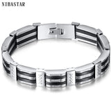 Stainless Steel Bracelet Rudder Silicone Link Insert Wristband