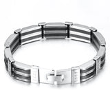 Stainless Steel Bracelet Rudder Silicone Link Insert Wristband