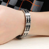 Stainless Steel Bracelet Rudder Silicone Link Insert Wristband