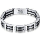 Stainless Steel Bracelet Rudder Silicone Link Insert Wristband