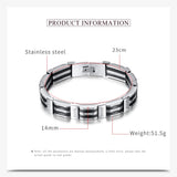 Stainless Steel Bracelet Rudder Silicone Link Insert Wristband
