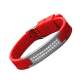 Stainless Steel Bracelet Men Wrist Band Rudder Silicone Sport Wristband Bangle