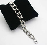 Men's Stainless Steel Link Chain Bracelet Silver Bangle Jewelry