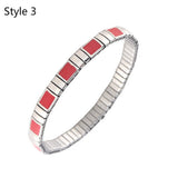 Stainless Steel Slim Metal Chain Style Italian Charms Bracelet