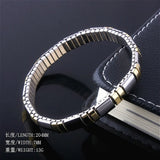 Stainless Steel Slim Metal Chain Style Italian Charms Bracelet