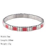 Stainless Steel Slim Metal Chain Style Italian Charms Bracelet