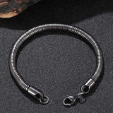 Stainless Steel Snake Chain Bracelet for Men Women