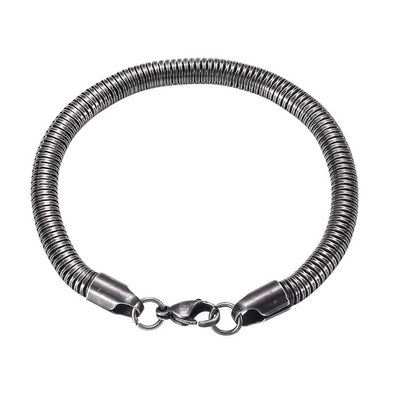 Stainless Steel Snake Chain Bracelet for Men Women
