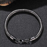 Stainless Steel Snake Chain Bracelet for Men Women