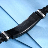 Vintage Engrave Name Braid Woven Leather Bracelet DIY Letter Men Bangle Jewelry
